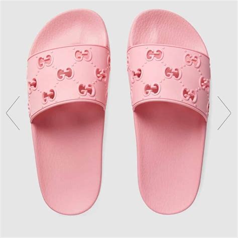 pink gucci flip flops|gucci slides pink fluffy.